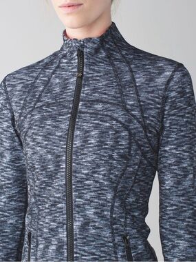 Lululemon Define Jacket Heathered Black Gray Full Zip Size 8